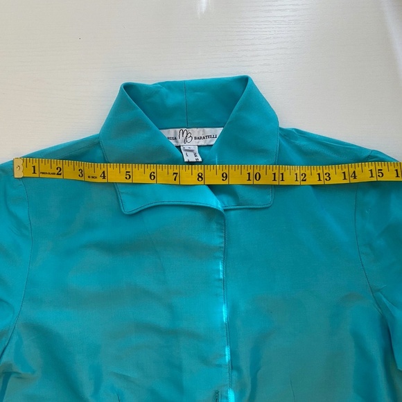 Marisa Baratelli 100% Thai Silk 3/4 Sleeve Button Down Jacket Blouse Size 8 - Picture 12 of 15